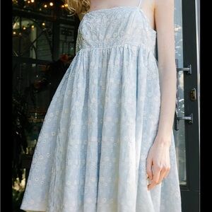 Storia Blue floral eyelet embroidered Sundress